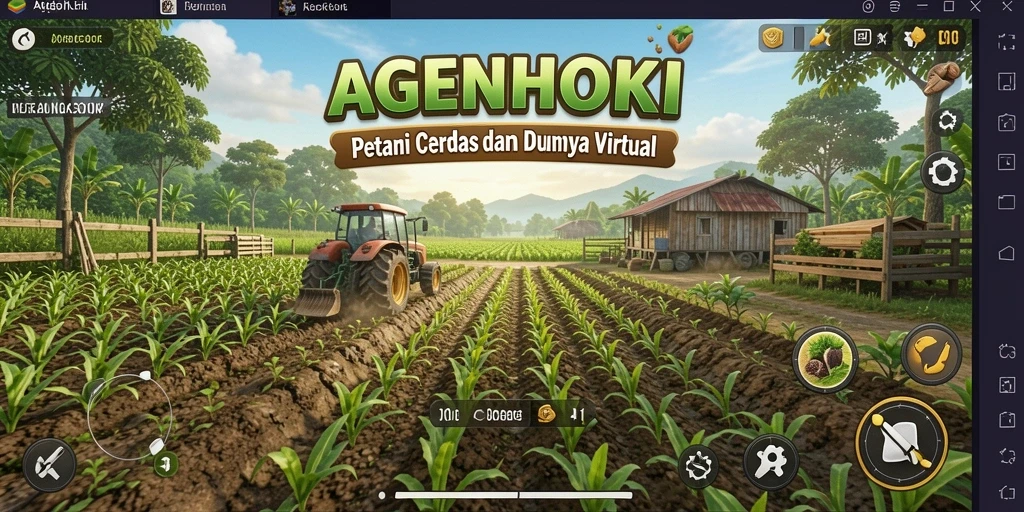 Tangkapan layar AGENHOKI menampilkan pertanian yang hijau dan produktif.