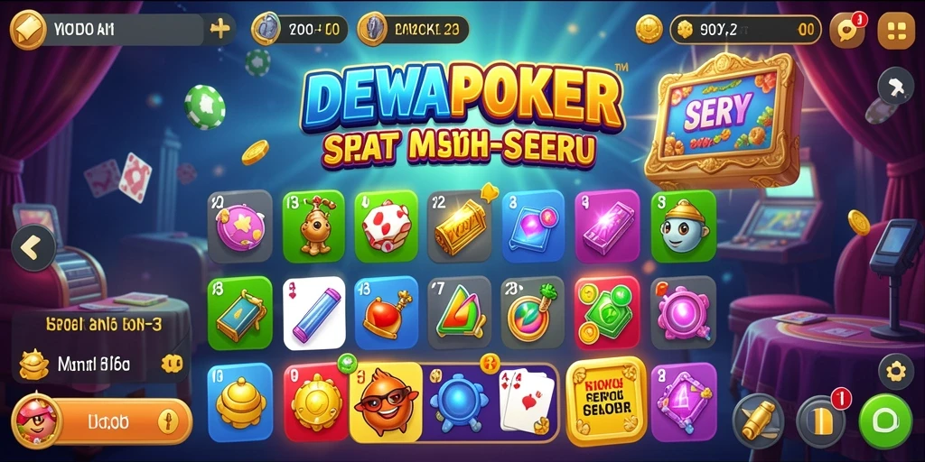 Tampilan seru gameplay DEWAPOKER Match-3 yang penuh warna.