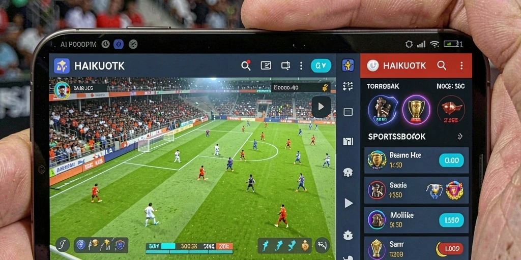 Tampilan gameplay HAIKUOTK dengan fitur Sportsbook yang menarik.