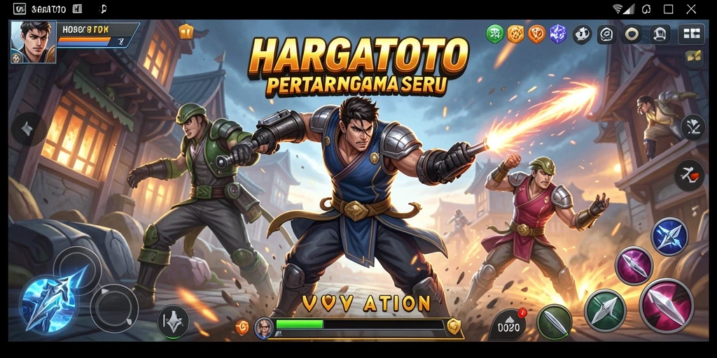 Tangkapan layar HARGATOTO menampilkan pertarungan mendebarkan dengan efek visual yang spektakuler.