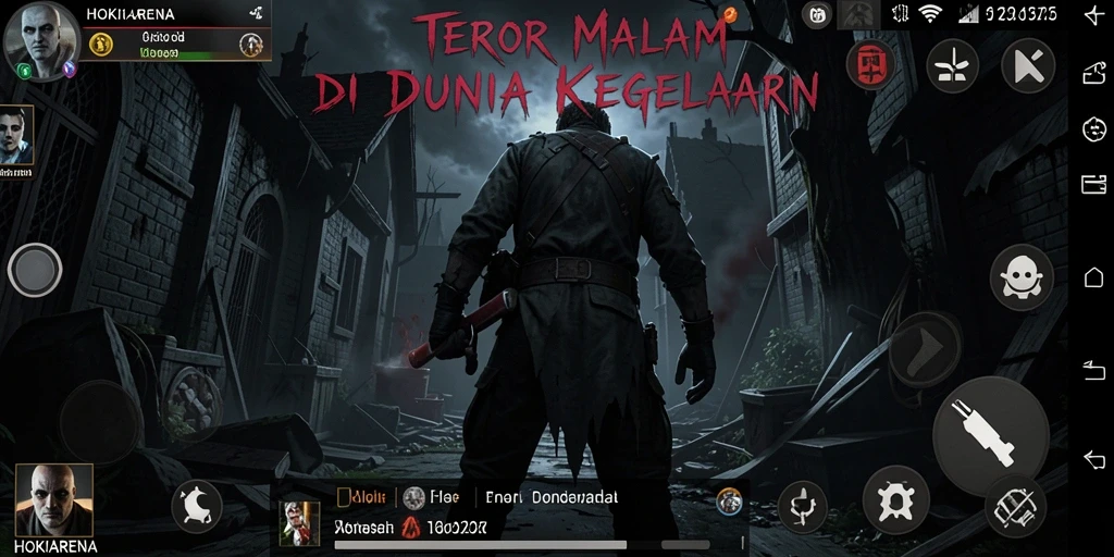 Screenshot HOKIARENA menampilkan suasana menakutkan dalam gameplay.