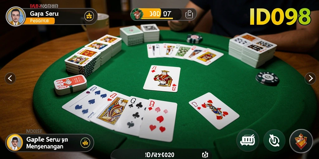 Tampilan gameplay menarik dari ID098 dalam permainan Gaple.