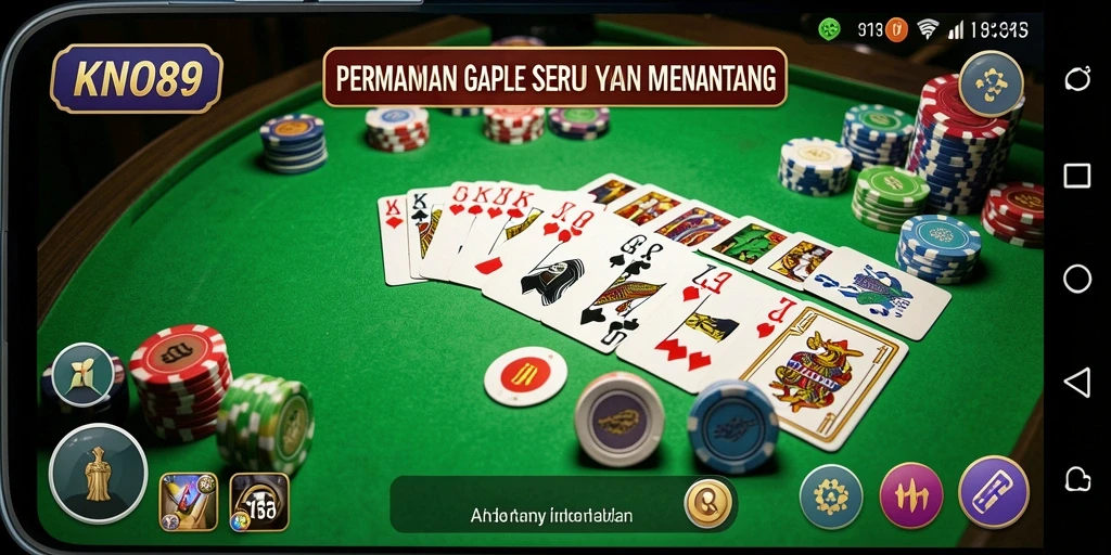 Screenshot gameplay KNO89 menampilkan suasana permainan Gaple yang seru.