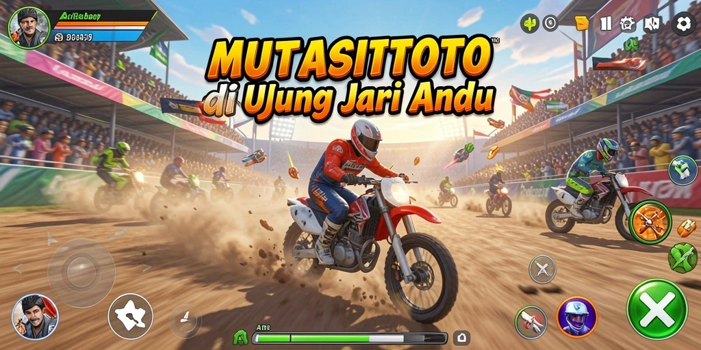 Tangkapan layar menampilkan aksi balap menegangkan dari MUTASITOTO.