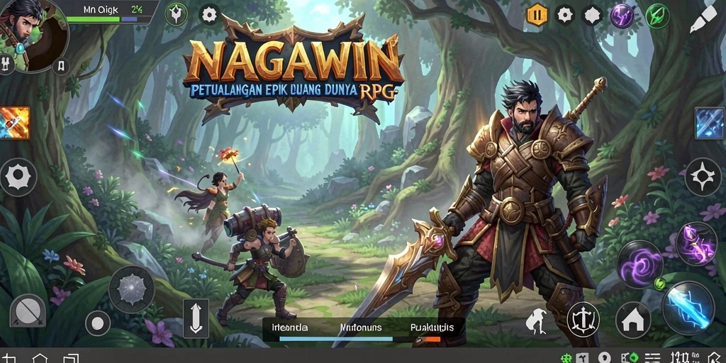 Tampilan gameplay NAGAWIN yang menarik dan penuh aksi.