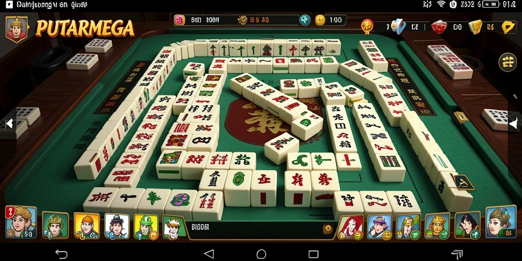 Tangkapan layar PUTARMEGA menampilkan gameplay Mahjong yang menarik dan menantang.