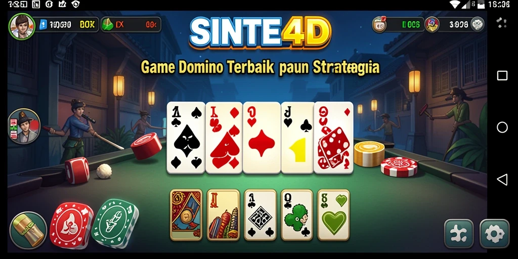Tampilan gameplay yang menegangkan dalam permainan domino SINTE4D.